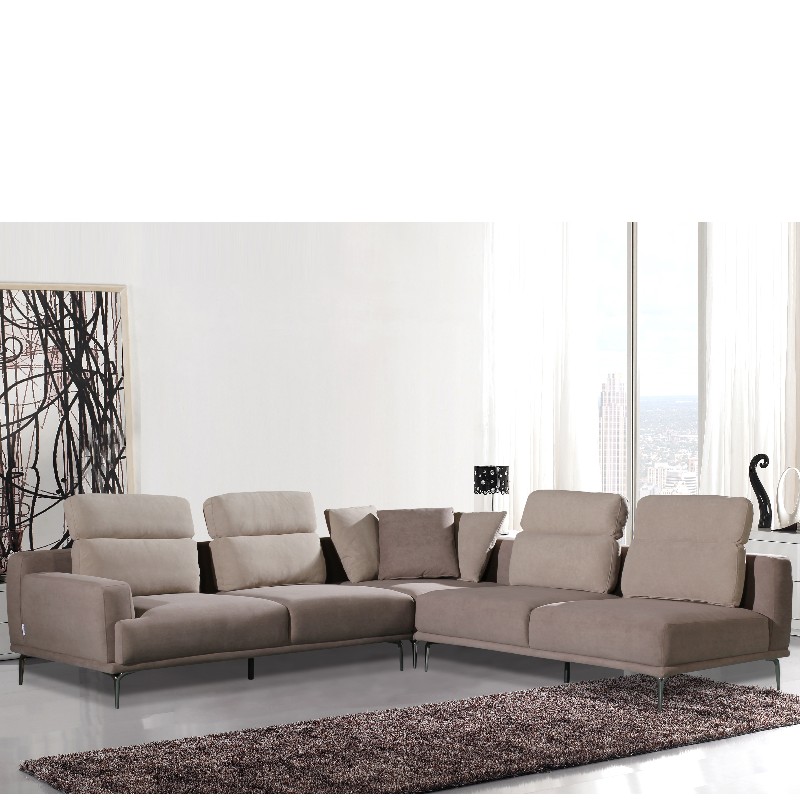 Chaise de tecido sofá secional canto de sofá -cama de sala de estar